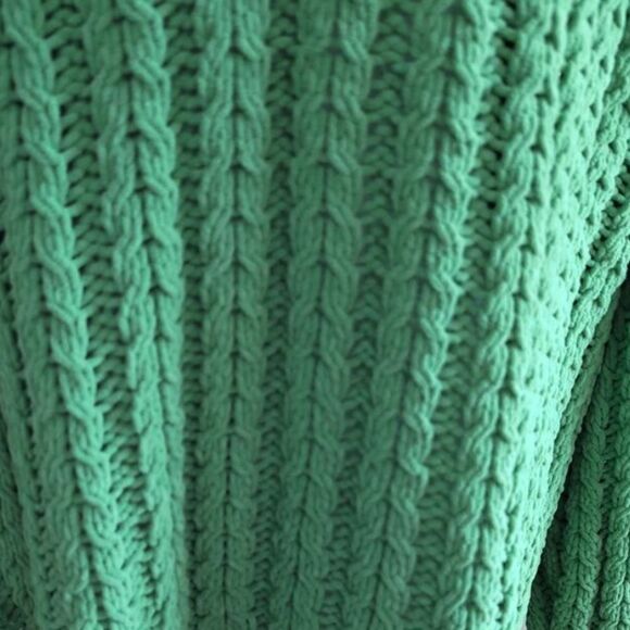 Aerie Green Quarter Zip Pullover Knit Sweater women’s Size Large - Picture 4 of 8